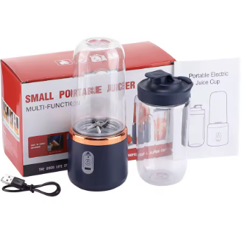 Portable Electric Juicer Blender | 6 Blades, 400ml, USB-C Charging & 2 Cups