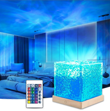 Crystal Water Ripple Cube Lamp – 16 Colour RGB Night Light
